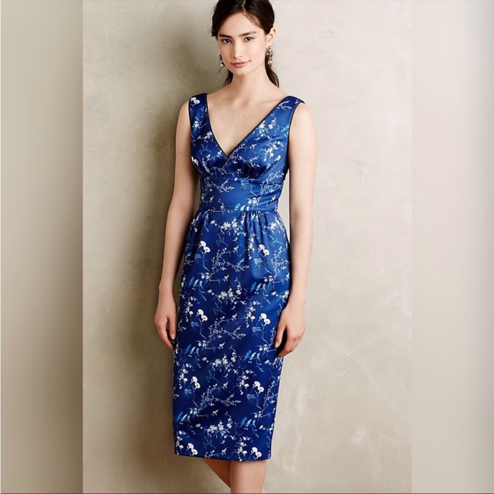 Anthropologie Erin Fetherston Talinay Dress Royal Blue Size 10